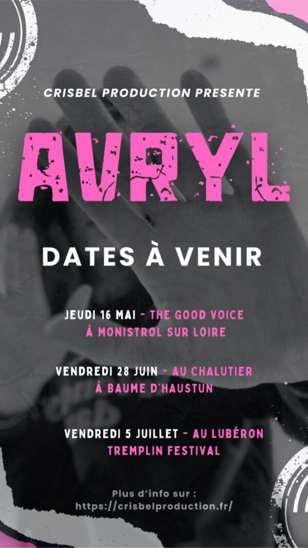Save the date : Avryl sera au Chalutier à La Baume-d’Hostun